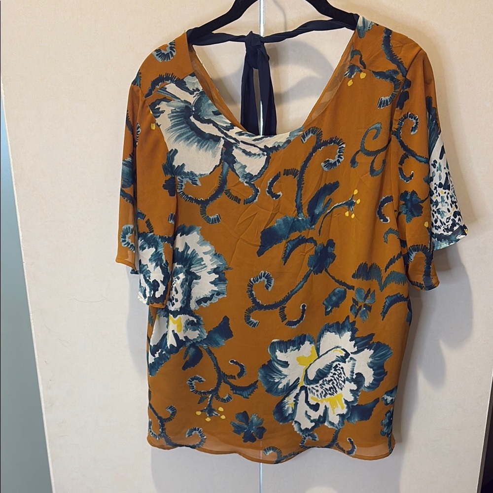 H&M Mustard Floral Blouse